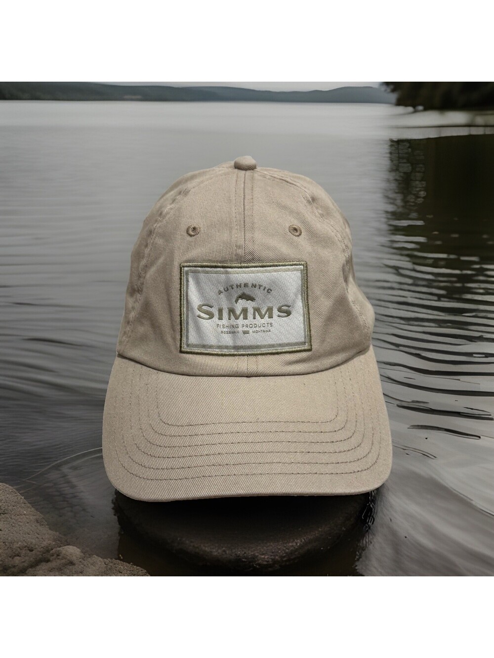 Simms Bozeman Montana Fishing Equipment Fly Fish Reel Rainbow Trout Baseball Cap